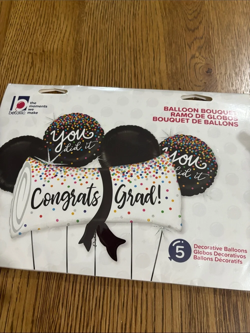 Congrats Grad Balloon Bouquet - Black & White